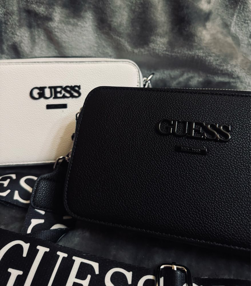 АКЦІЯ! ! !Крос-боді у стилі Guess ЧОРНА та БІЛА!