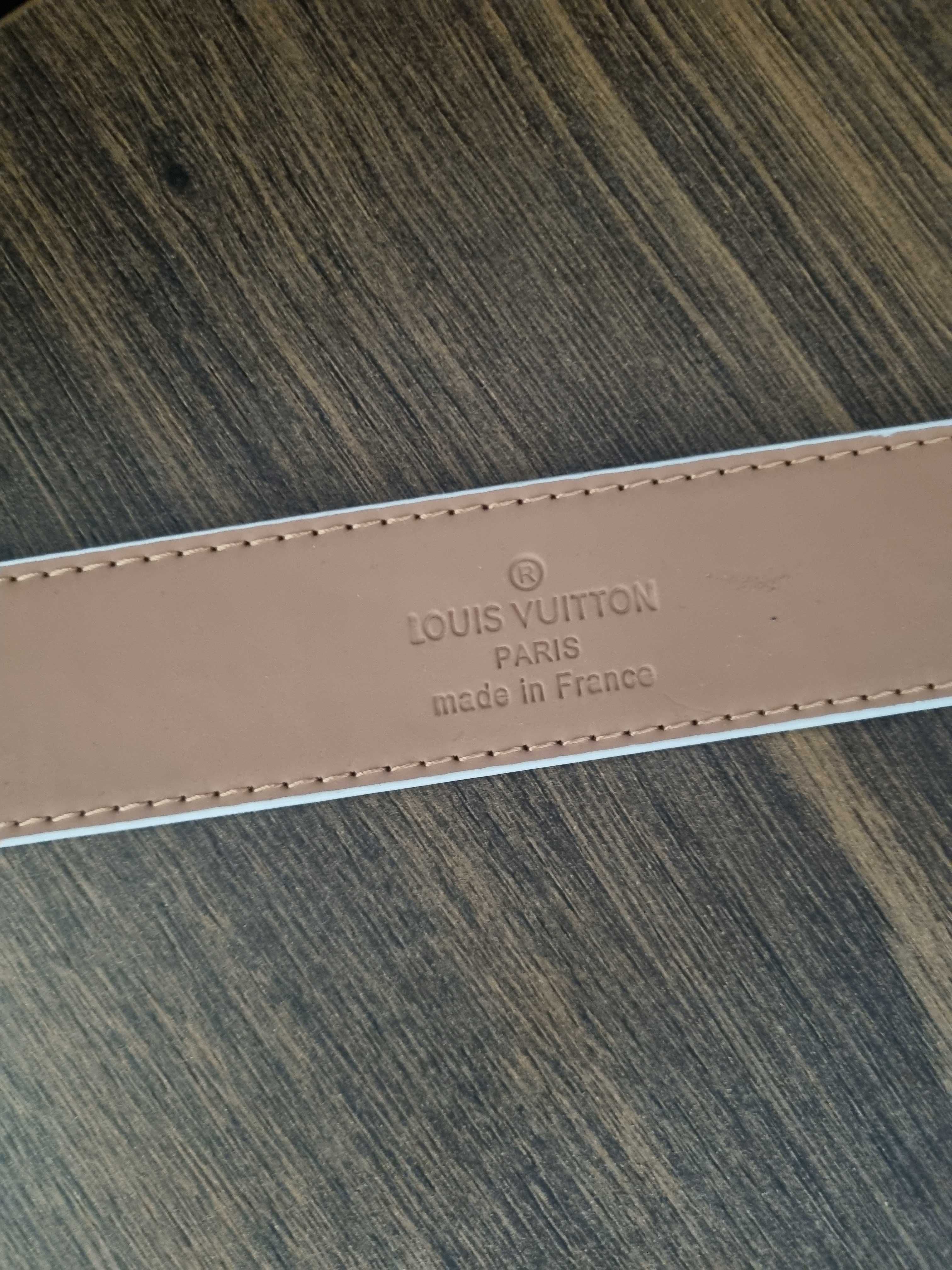 Louis Vuitton pasek do spodni 105cm/42 LV belt biały NOWY + GRATIS