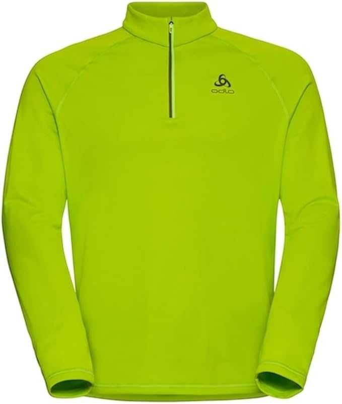 Bluza Z Długim Rękawem ODLO Zamek BESSO Męska Limonkowa Zieleń M