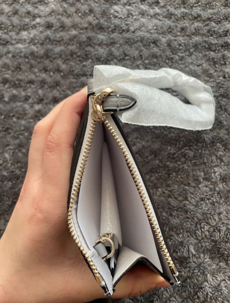 Small card holder / portfelik kate spade new york bialy szary