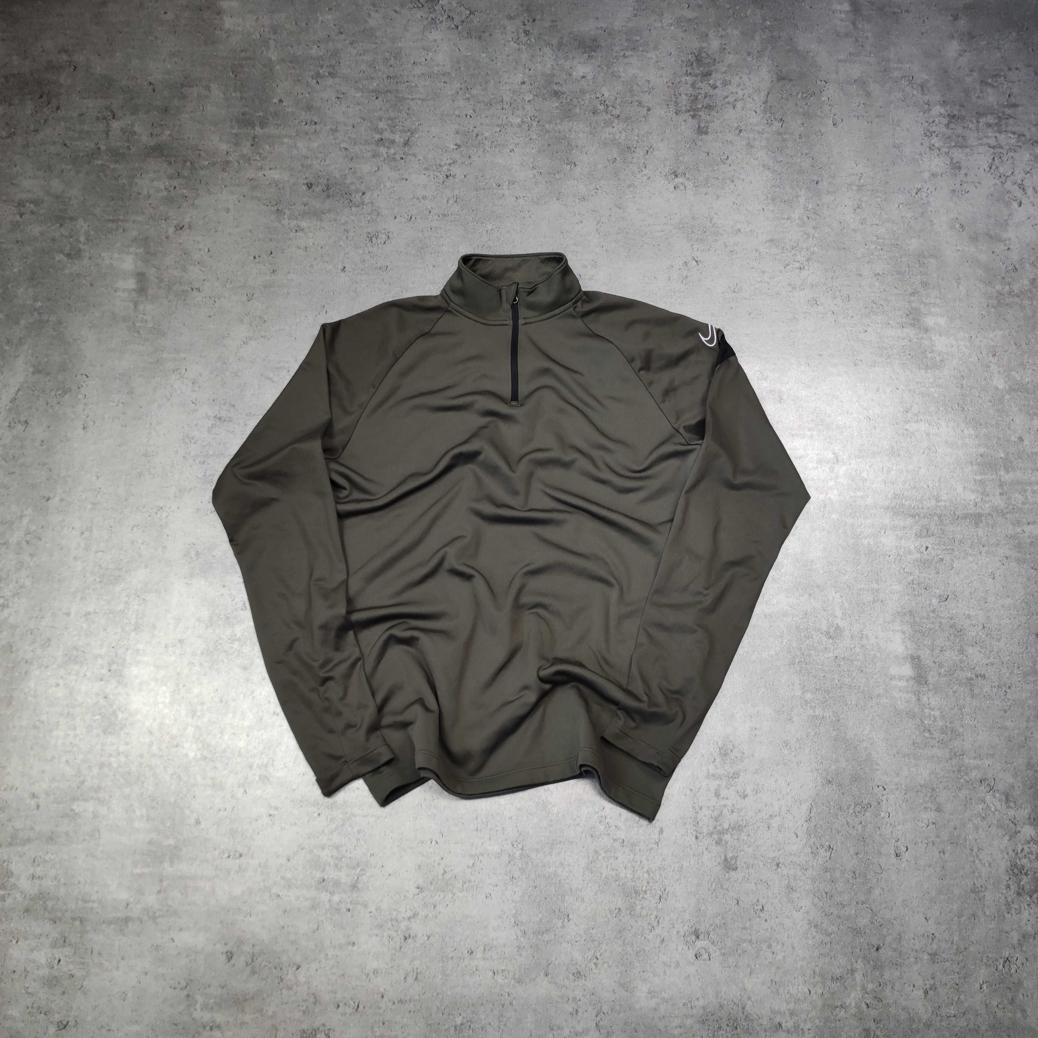 MĘSKA Bluza Sportowa Khaki Oliwkowa Nike Bieganie Treningowa Dri-Fit