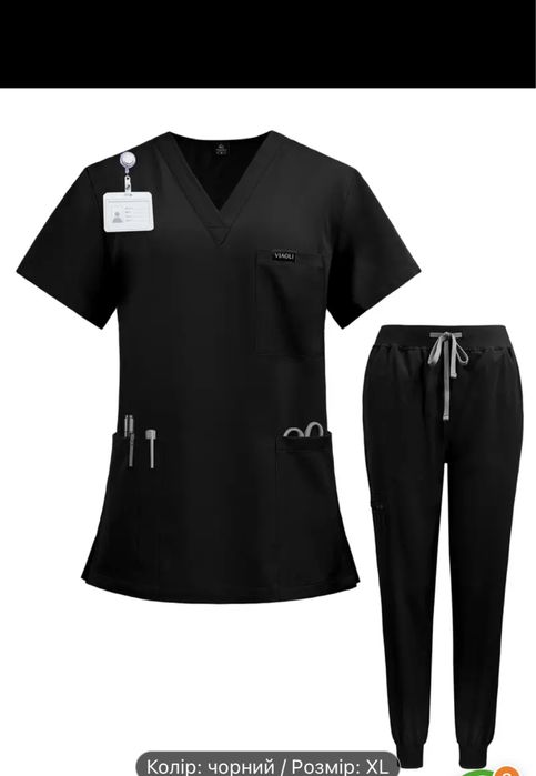 Костюм медичний, жіночий, чорний XL