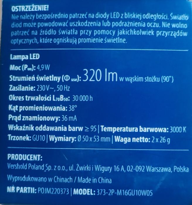 Żarówki Lethe Led gu10