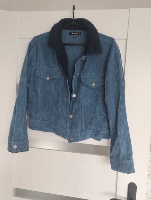 Niebieska kurtka katana z misiem missguided