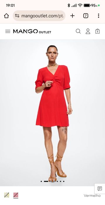 Vestido vermelho mango