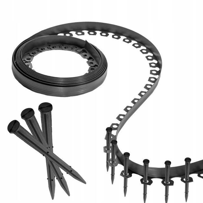 Obrzeże ogrodowe obrzeże trawnikowe plastikowe czarne obrzeża 2x10m