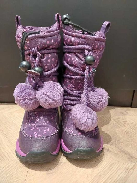 Fioletowe śniegowce Geox dziewczęce