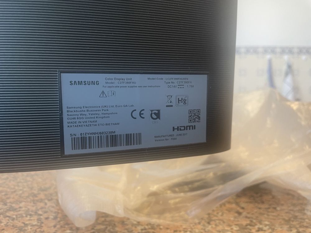 Samsung Monitor Curvo FHD C27F390FHU 27''