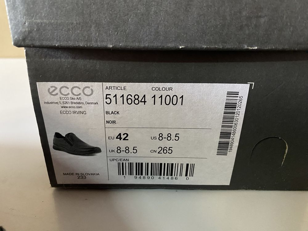 ECCO IRVNG Black roz.42 26,5 cm