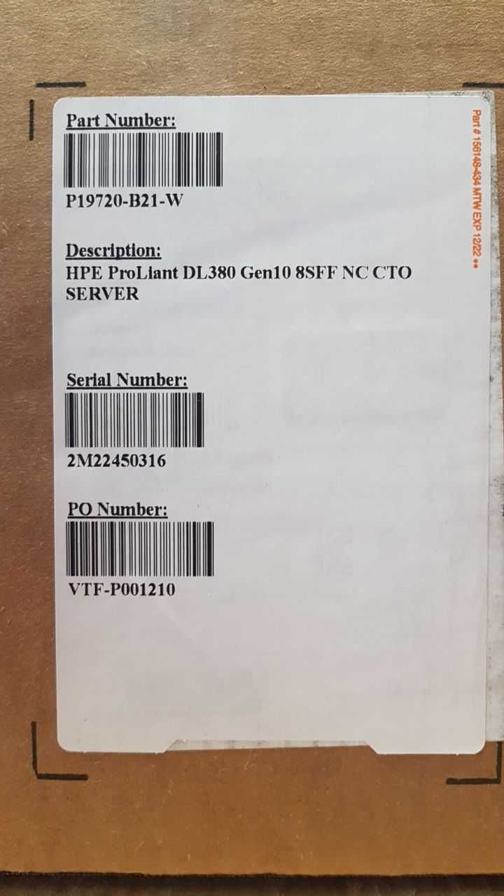 Сервер HPE Proliant DL380 Gen10 (P19720-B21)/Intel 4114/32G/800W