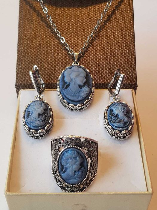 KAMEA - srebrny komplet biżuterii