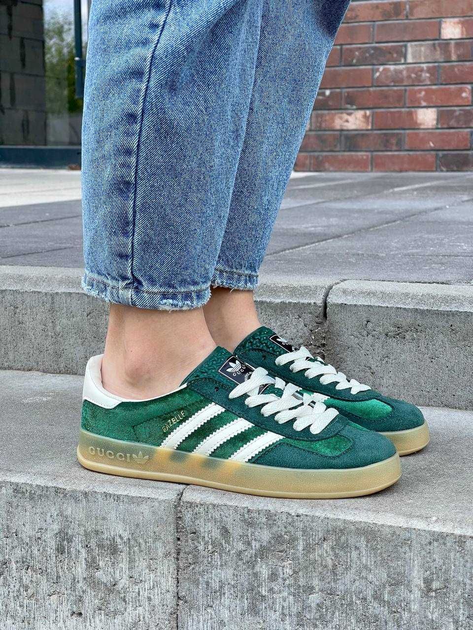 Жіночі кросівки Adidas x Gucci Gazelle Green (36-41 р.)