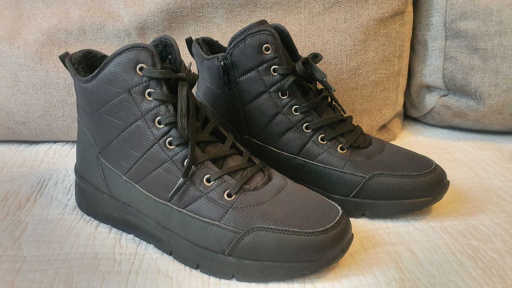 Śniegowce buty ciepłe botki trzewiki zamek męskie polar 44 30 cm