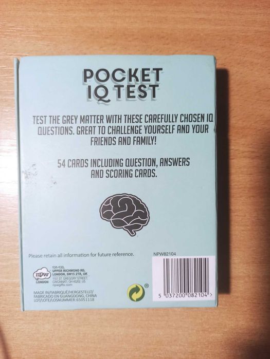 Настільна гра. Тест на IQ.IQ test quiz card game family fun