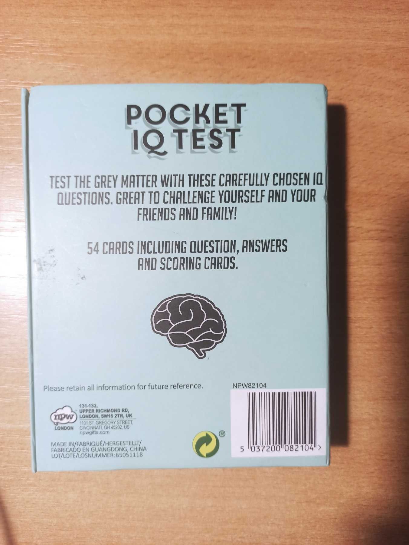 Настільна гра. Тест на IQ.IQ test quiz card game family fun
