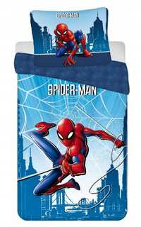 Pościel 140x200 Spider-man człowiek pająk niebieska poszewka 50x70 Jf