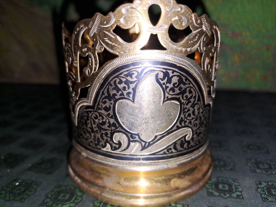 Подстаканник Кубачи 89грм .супер стан.позолота внутри и снаружи.875