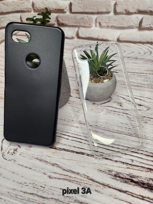 Google Pixel 3а / 3а XL прозрачный и черный силиконовый кейс Чехол