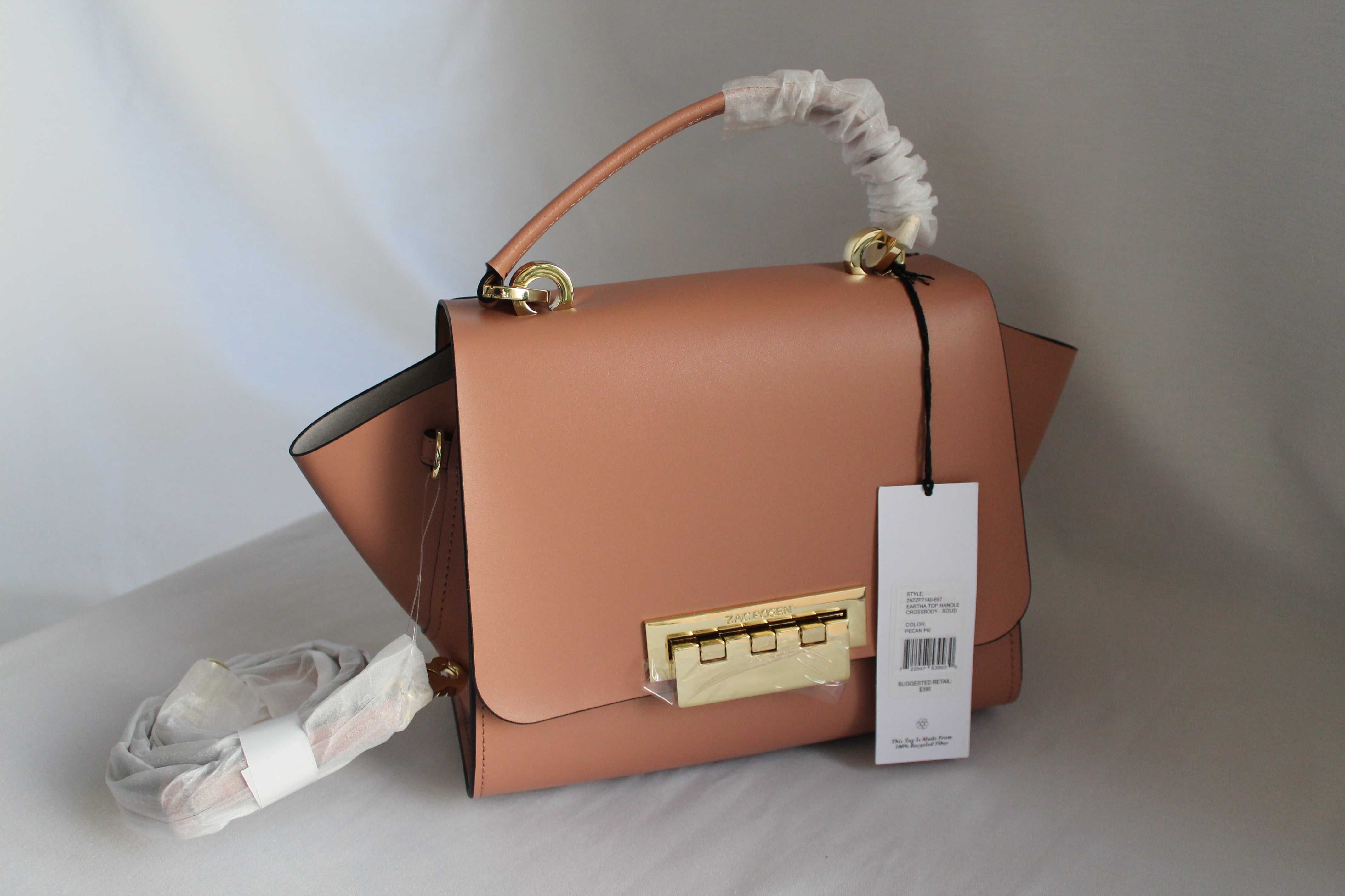 Брендова шкіряна ZAC Zac Posen Eartha Top-Handle Crossbody Solid