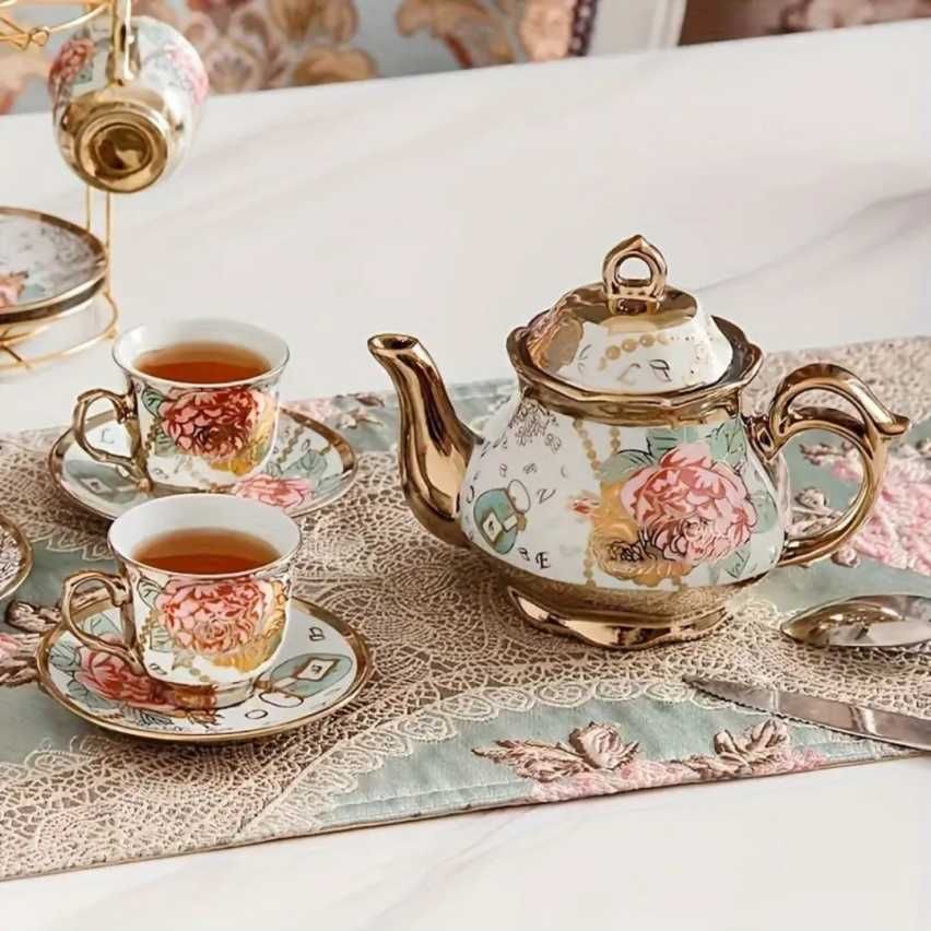 Conjunto para Chá/Café de Cerâmica com 19 Peças - NOVO