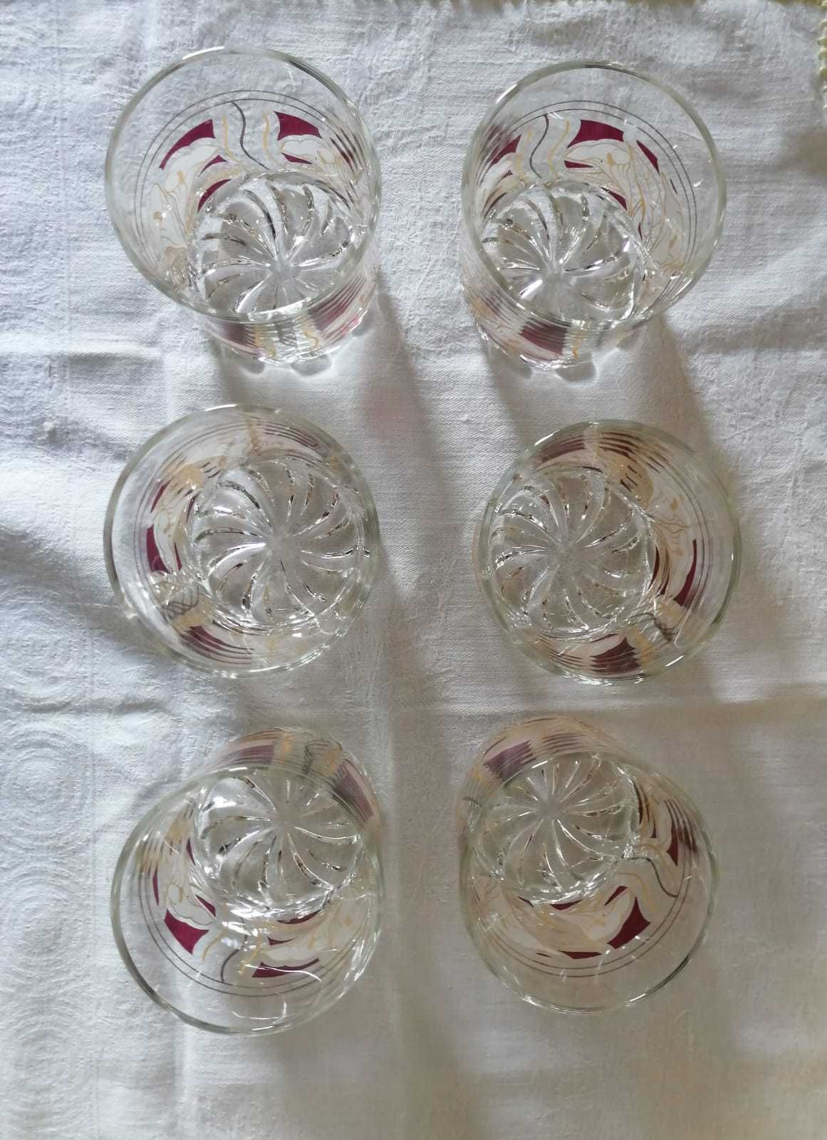 6 copos whisky vintage decorados