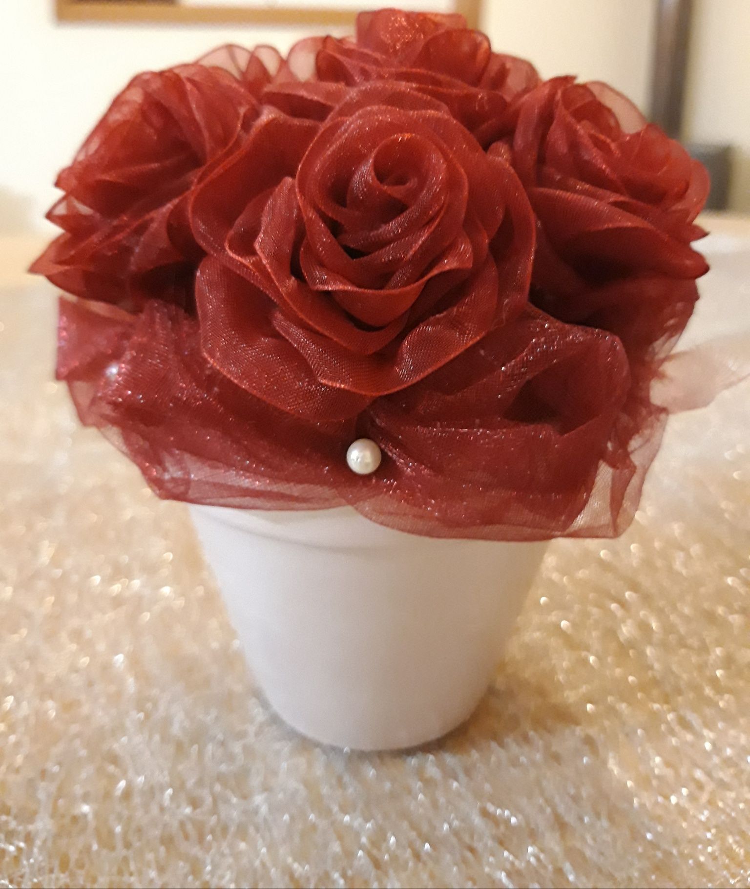 Rosas de organza