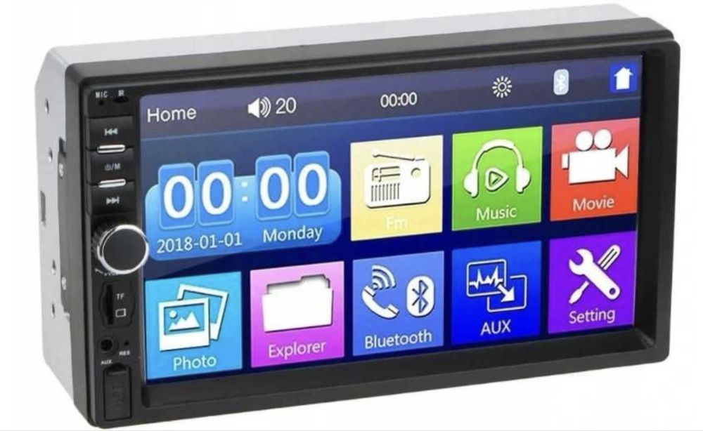 Radio 7 cali 2 din samochodowe aux Bluetooth