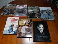 Livros de história de portugal, da guerra colonial e brasil.