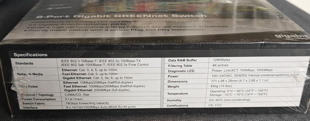 Switch sieciowy Ethernet 10/100/1000 1G desktop metal