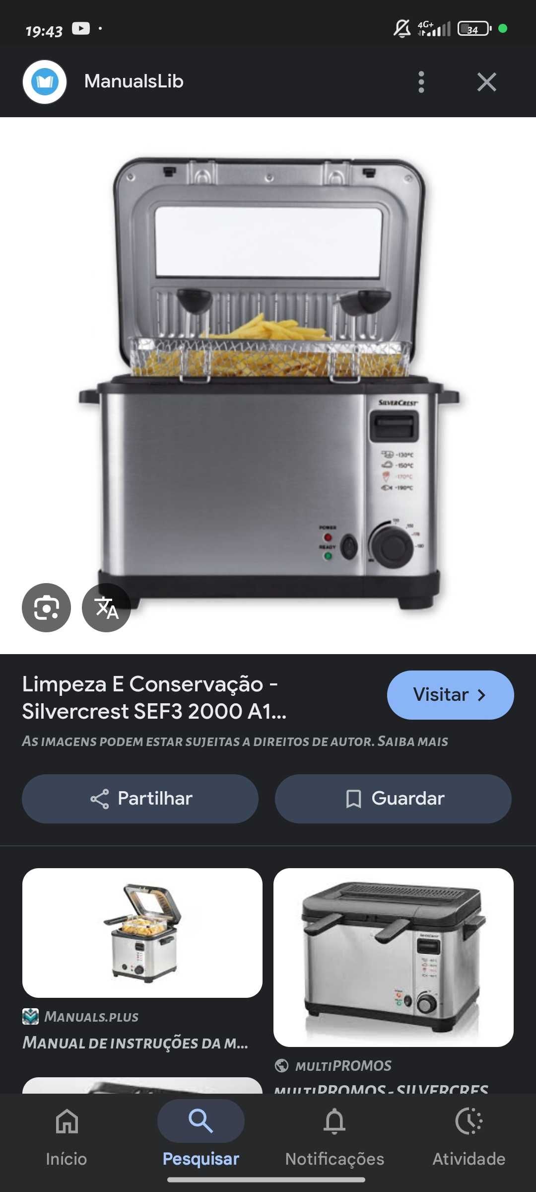 Fritadeira 3 acessórios