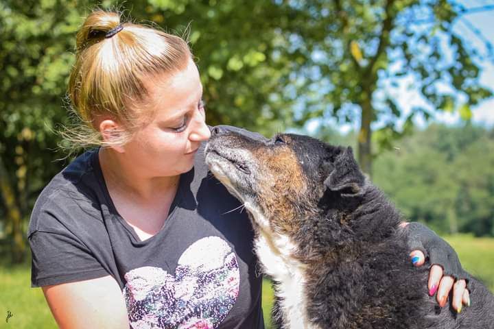 Na spacerach jeszcze potrafi się uśmiechać. Pies do adopcji!