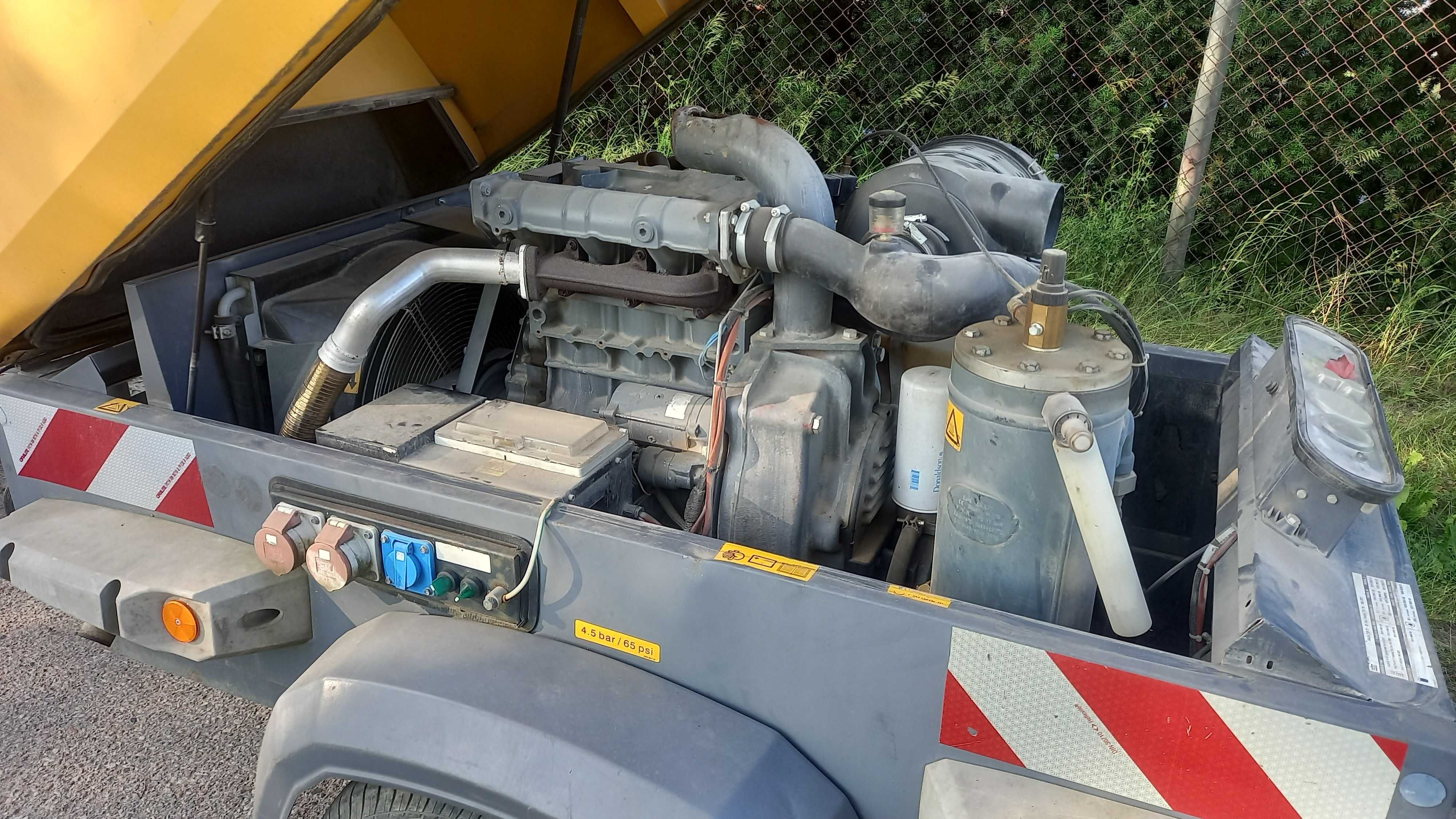 Sprężarka śrubowa kompresor Atlas Copco XAS 67 plus agregat prąd