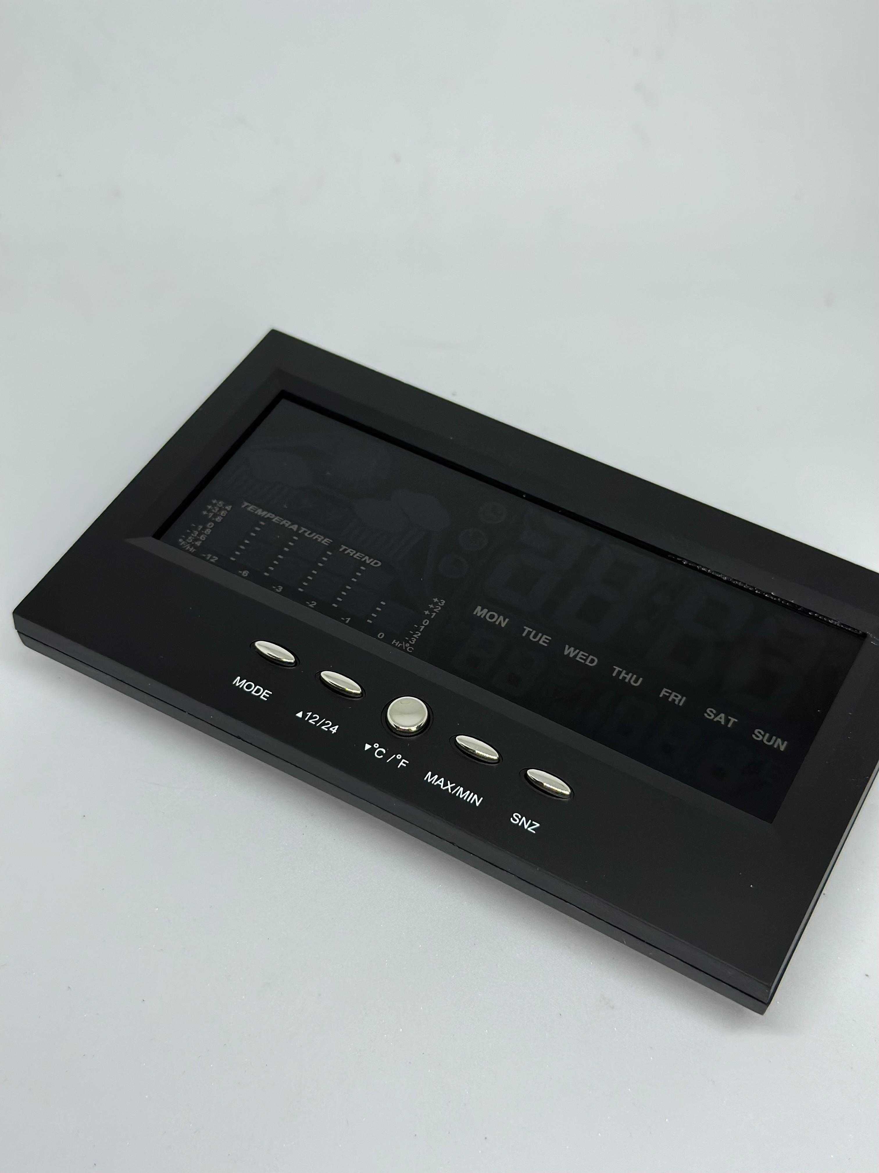 Zegar Domowy LCD BUDZIK Termometr Czarny kod 378