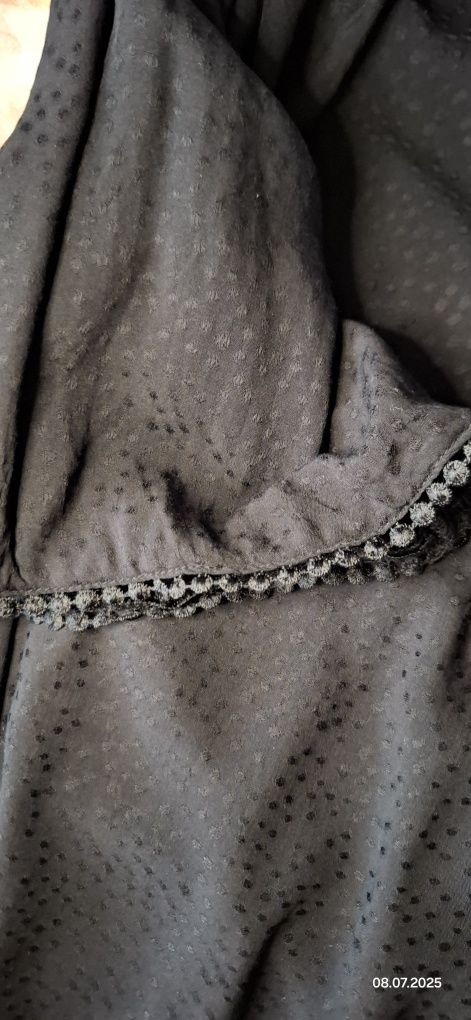Tunika plażowa pareo kimono sukienka kimono H&M Divided  czarna frędze
