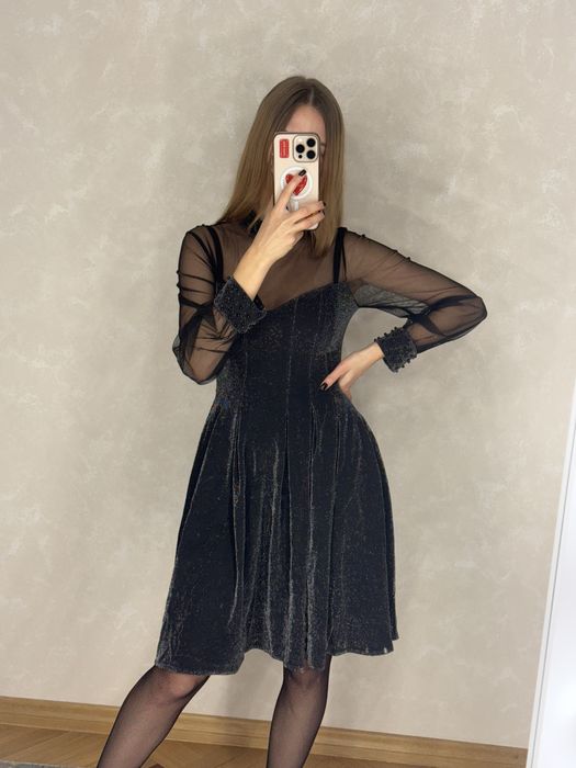 Вечірня сукня жіноча чорна S, святкова сукня