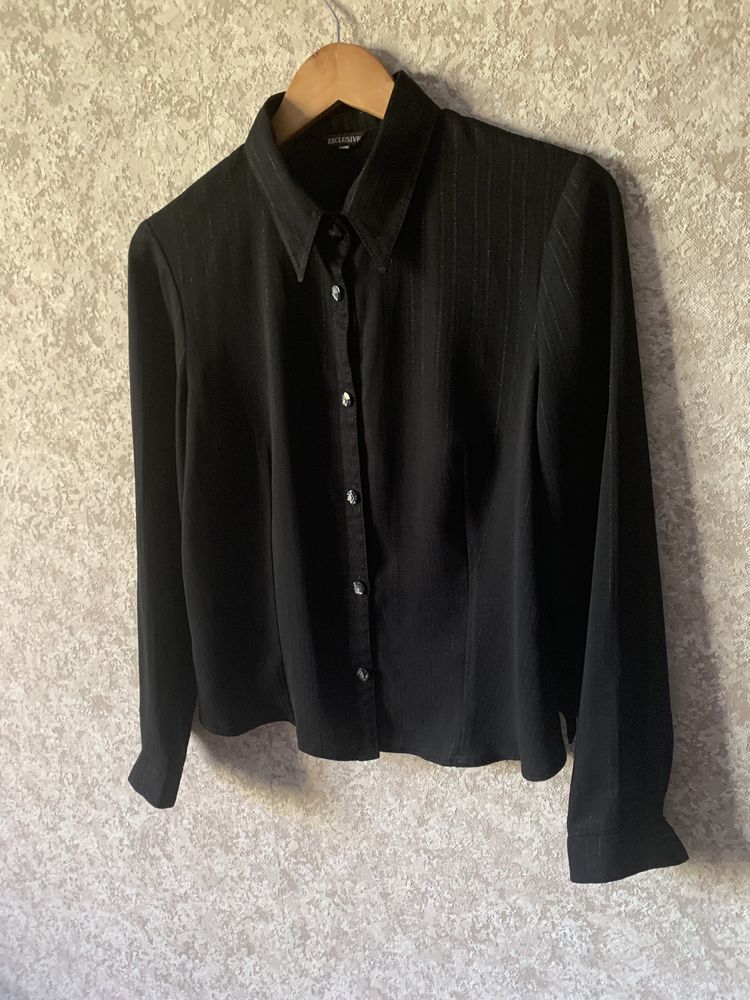 Блузка рубашка женская черная размер 46/48