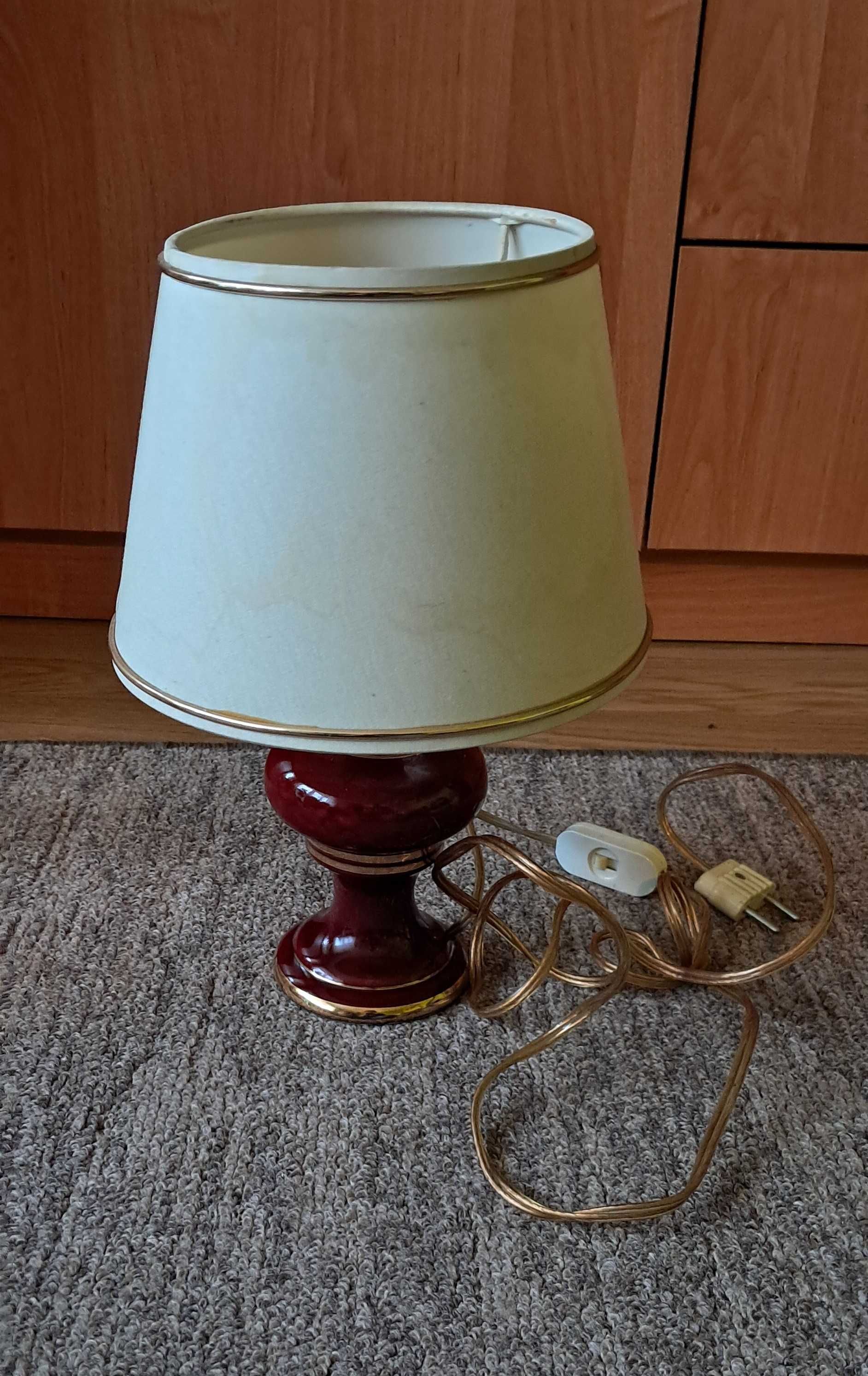 Stara Lampa Lampka brązowa ceramika mała