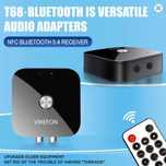 Adapter odbiornik wieży BT Bluetooth 5.3 NFC AUX RCA USB Pilot Zestaw