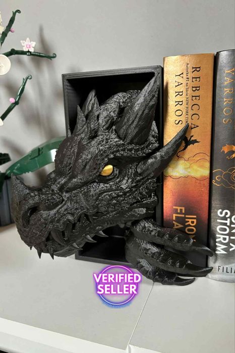 Book nook, ozdoba na regał z książkami, motyw smoka, fourth wings
