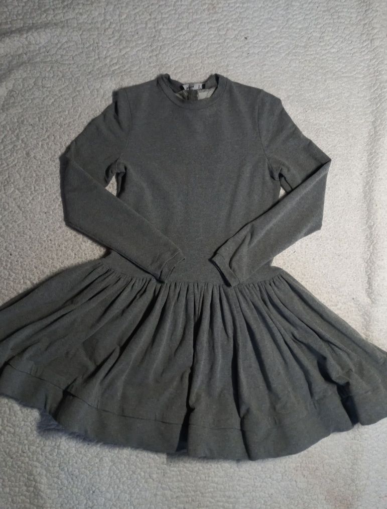 Szara sukienka z dresówki, rozkloszowana dół, Ingrosso Clothes M
