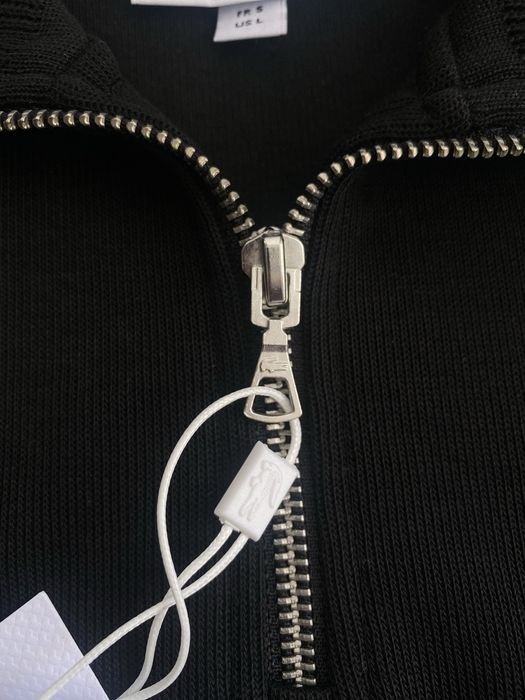 Кофта Lacoste, зипка полузамок 1/3, зип, чорна кофта лакосте