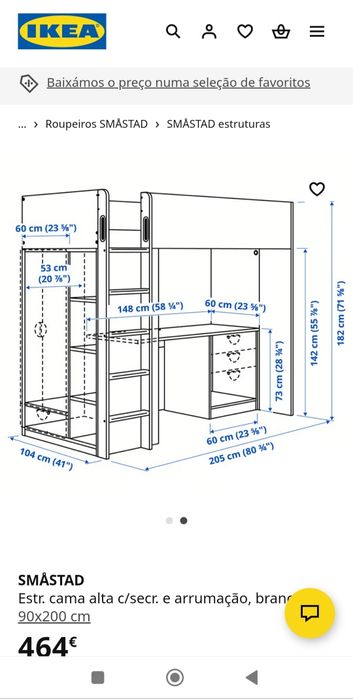 Beliche com secretária e guarda roupa