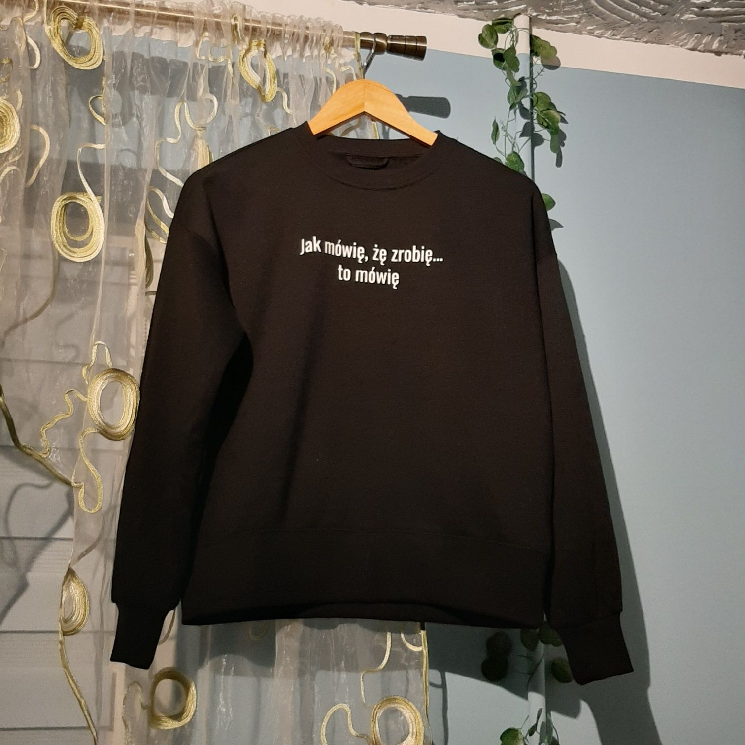 NOWA ocieplana bluza Sinsay S oversize z nadrukiem