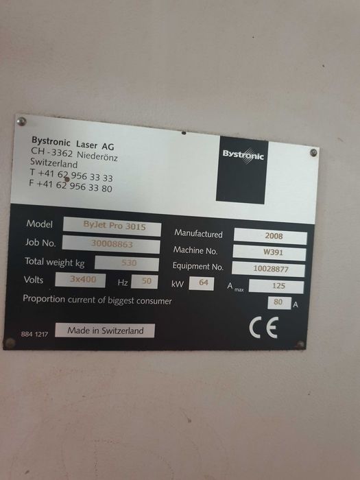Wycinarka wodna Bystronic ByJet Pro 3015