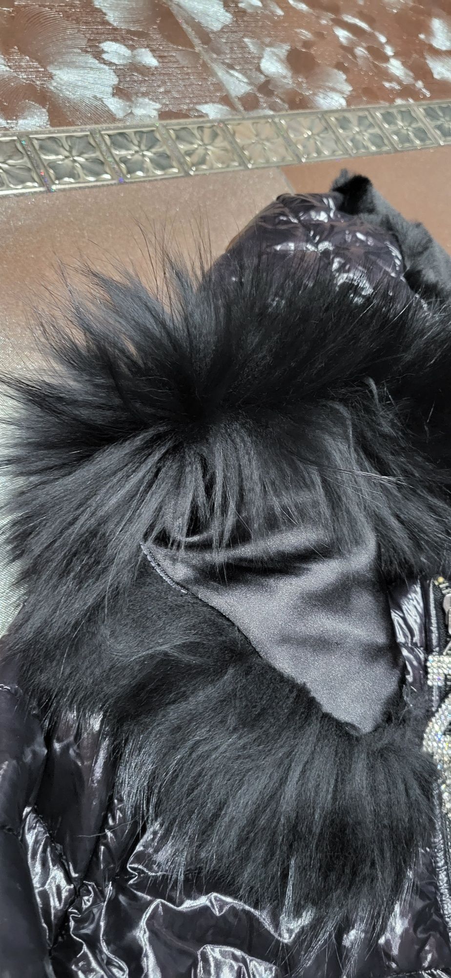 Elisabetta Zanardi kurtka zimowa futro naturalne lis czarna miś S