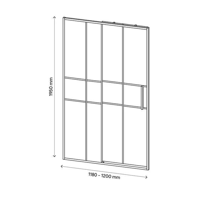 Drzwi prysznicowe przesuwne GoodHome Ahti 120 cm chrom/czarny