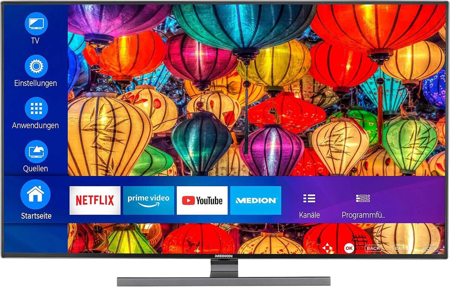 Medion – Telewizor LED 49” UHD Smart TV z Netflix, HDR i Wi-Fi