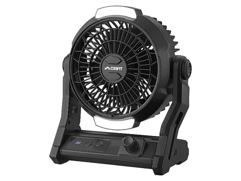 CRIVIT Wentylator kempingowy z wbudowanym oświetleniem