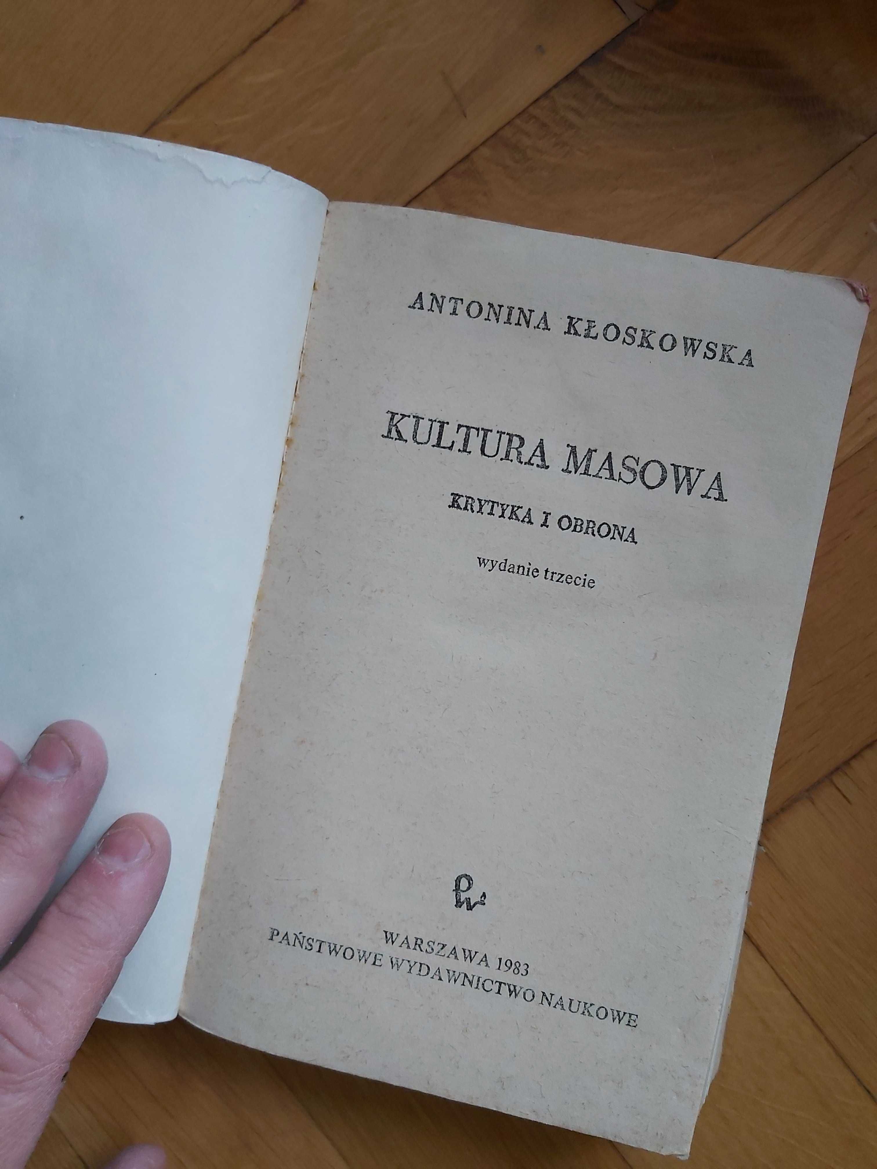 Książka Kultura masowa Antonina Kloskowska