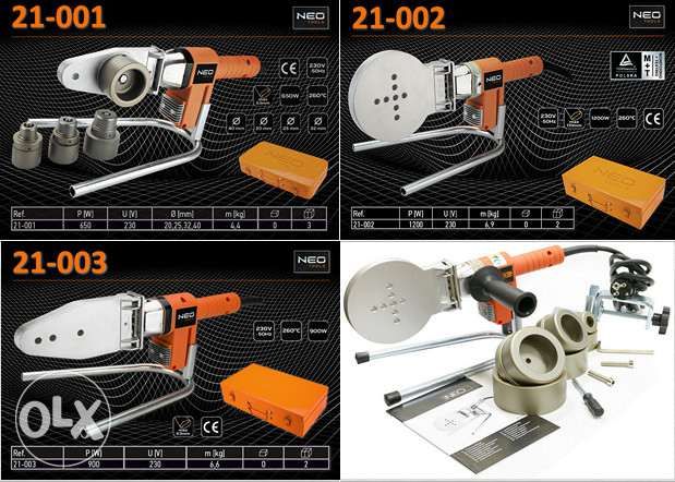 Паяльники для труб Dytron, Neo, Wavin, Yato на насадки от 16 до 125 мм
